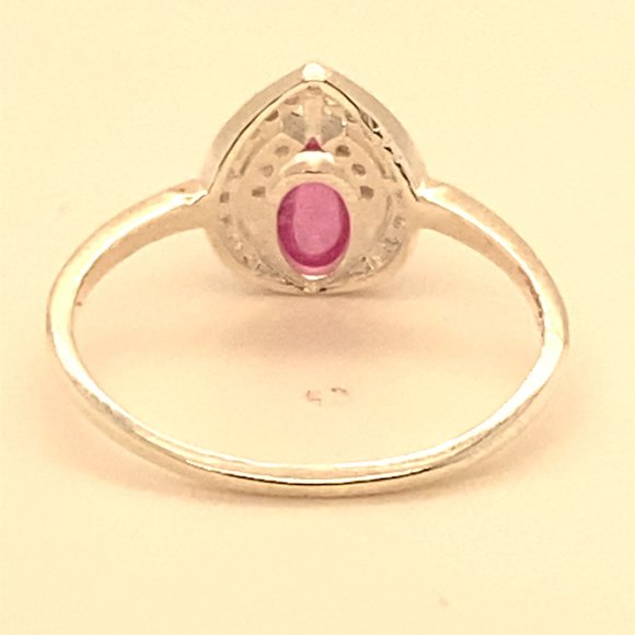 Pink Sapphire 1.42ct Platinum Finish Solid 925 Sterling Silver Ring - Picture 5 of 7